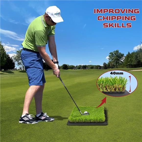 3-in-1 Golf Hitting Mat with Heavy Duty Base,(3 Replaceable Turfs Kit ) - Picture 6 of 6